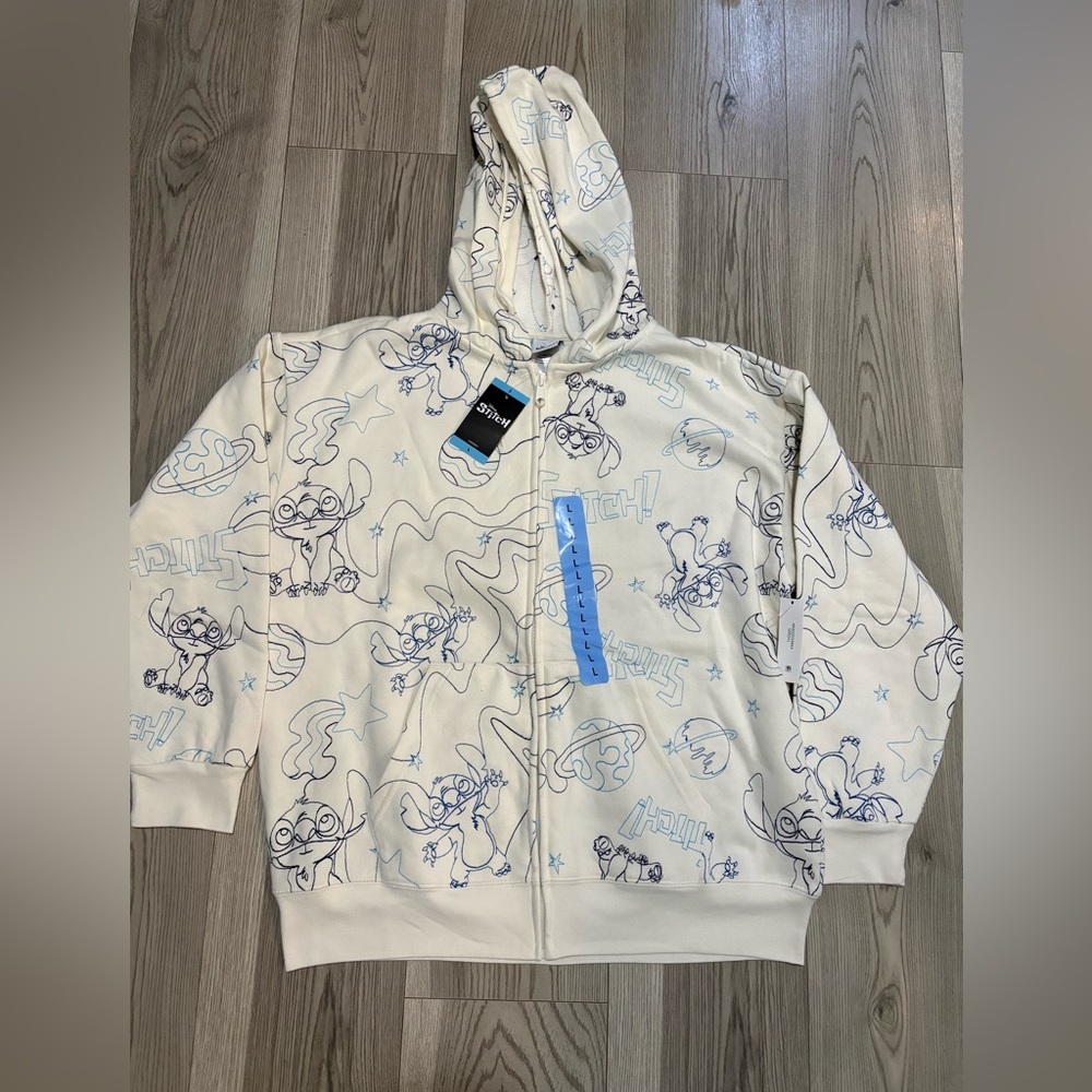 Disney Lilo and Stitch Zip Up Hoodie Large NWT